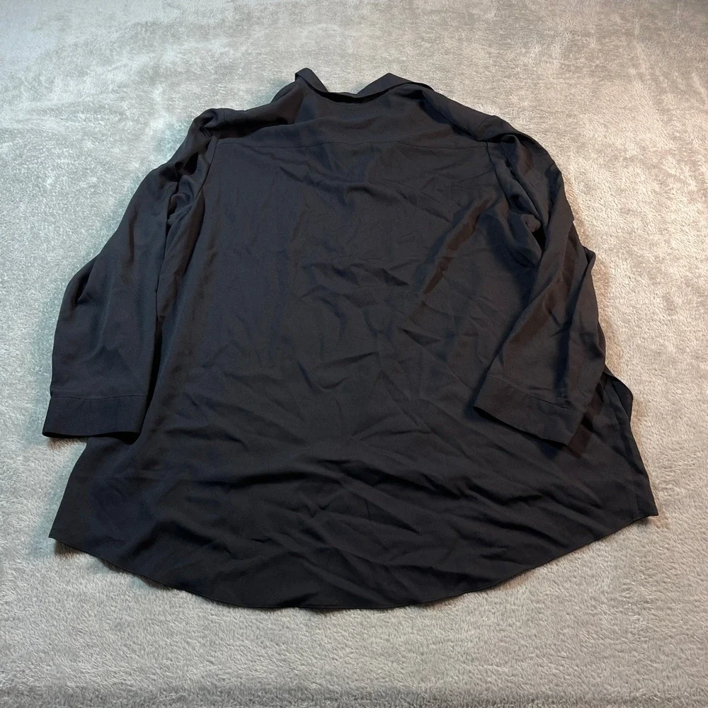 Chico's Criss Cross Hem Tunic 3/4 Sleeve Fashion Top Black 3 Women's Minimalist - Picture 9 of 15